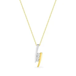 Collier Femme EDORA OR 375/1000 Bicolore Diamant