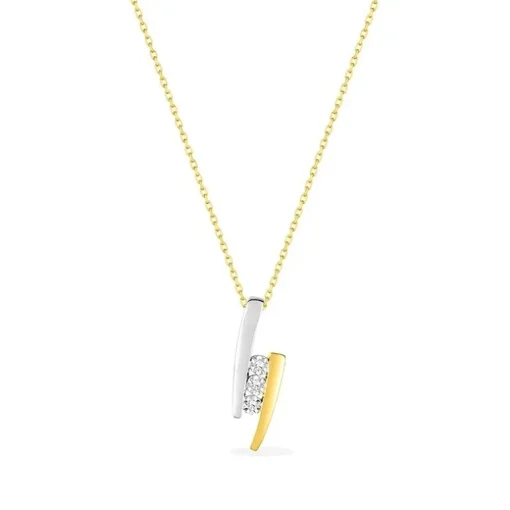 Collier Femme EDORA OR 375/1000 Bicolore Diamant