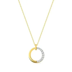 Collier Femme EDORA OR 375/1000 Bicolore Oxyde de Zirconium