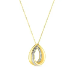 Collier Femme EDORA OR 375/1000 Bicolore Diamant