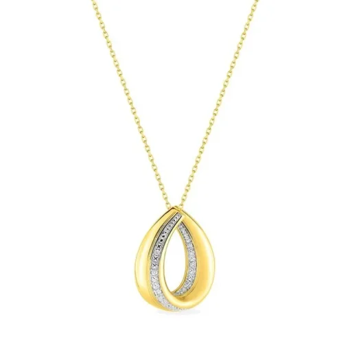 Collier Femme EDORA OR 375/1000 Bicolore Diamant