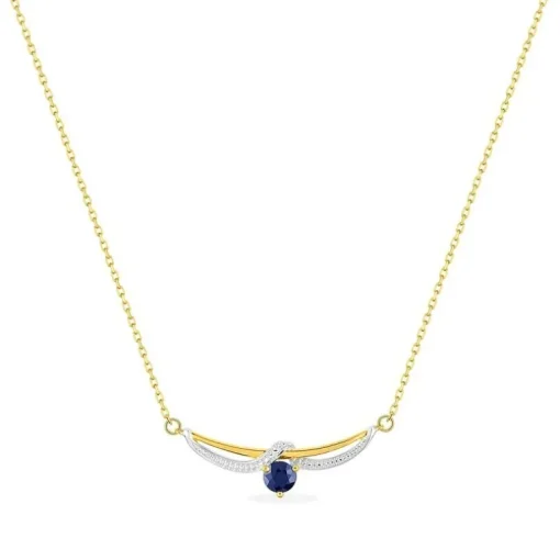 Collier Femme EDORA OR 375/1000 Bicolore Saphir