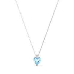 Collier Femme EDORA OR 375/1000 Blanc Topaze
