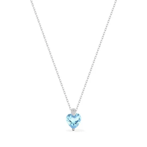 Collier Femme EDORA OR 375/1000 Blanc Topaze