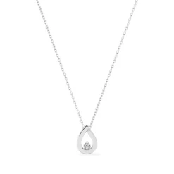 Collier Femme EDORA OR 375/1000 Blanc Diamant