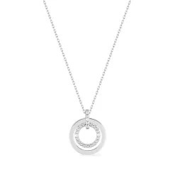 Collier Femme EDORA OR 375/1000 Blanc Diamant