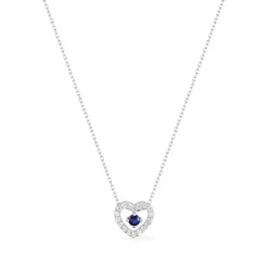 Collier Femme EDORA OR 375/1000 Blanc Saphir Oxydes de Zirconium