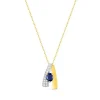 Collier Femme EDORA OR 375/1000 Bicolore Saphir Oxydes de Zirconium