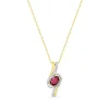 Collier Femme EDORA OR 375/1000 Bicolore Rubis Oxydes de Zirconium