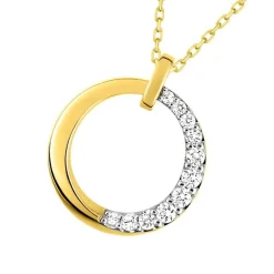 Collier Femme EDORA OR 375/1000 Bicolore Oxyde de Zirconium