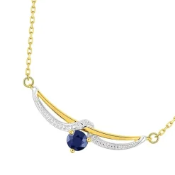 Collier Femme EDORA OR 375/1000 Bicolore Saphir
