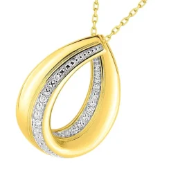 Collier Femme EDORA OR 375/1000 Bicolore Diamant