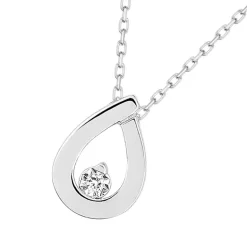 Collier Femme EDORA OR 375/1000 Blanc Diamant