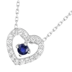 Collier Femme EDORA OR 375/1000 Blanc Saphir Oxydes de Zirconium