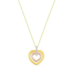 Collier Femme EDORA OR 375/1000 Tricolore Oxyde de Zirconium