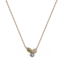 Collier femme EDORA PLAQUE OR et oxydes multicolores