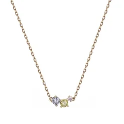 Collier femme EDORA PLAQUE OR et spinelles synthétiques
