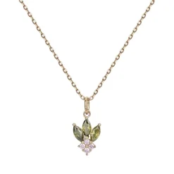 Collier femme EDORA PLAQUE OR et oxydes multicolores