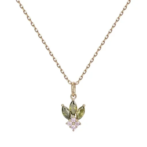 Collier femme EDORA PLAQUE OR et oxydes multicolores