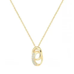 Collier femme entrelacé EDORA PLAQUE OR et oxydes