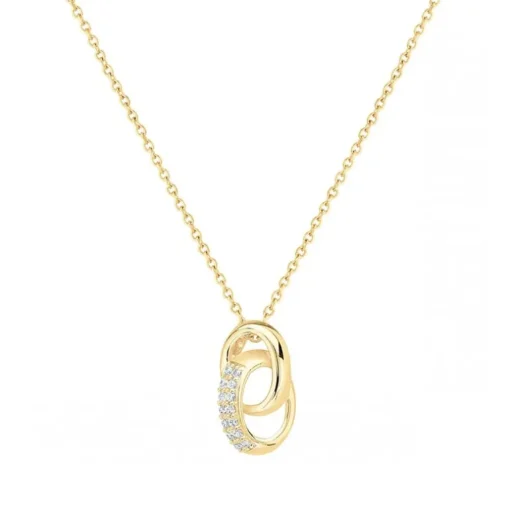 Collier femme entrelacé EDORA PLAQUE OR et oxydes