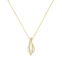 Collier femme entrelacé EDORA PLAQUE OR et oxydes