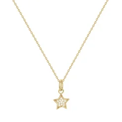 Collier Femme Etoile PLAQUE OR Jaune et Oxyde
