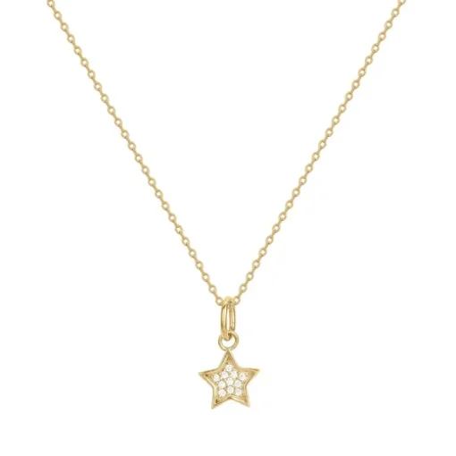Collier Femme Etoile PLAQUE OR Jaune et Oxyde