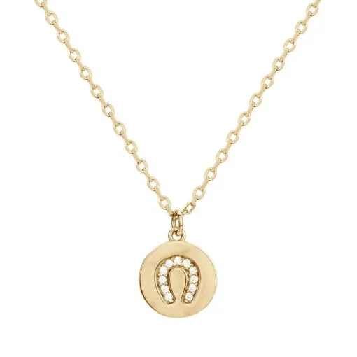 Collier femme fer à cheval EDORA PLAQUE OR et oxydes