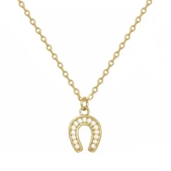 Collier femme fer à cheval EDORA PLAQUE OR et oxydes
