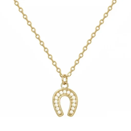 Collier femme fer à cheval EDORA PLAQUE OR et oxydes
