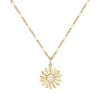 Collier femme fleur EDORA PLAQUE OR et oxydes