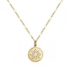 Collier femme fleur EDORA PLAQUE OR et oxydes