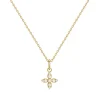 Collier Femme Fleur PLAQUE OR Jaune et Oxydes