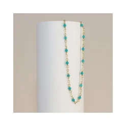 Collier Femme Flowers for Zoé Aphaea Doré et Turquoise APHAEA512FDT42