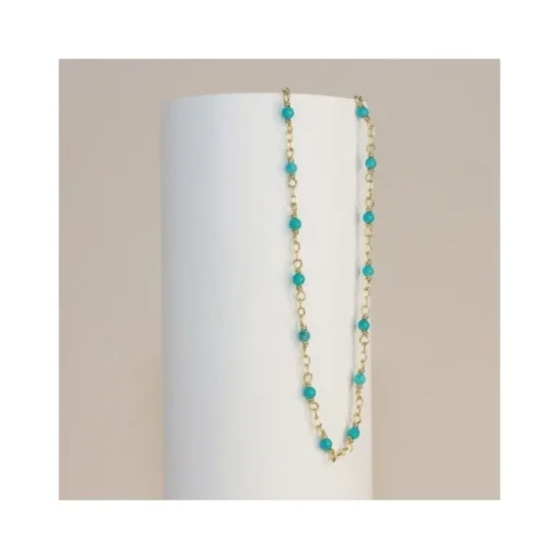 Collier Femme Flowers for Zoé Aphaea Doré et Turquoise APHAEA512FDT42