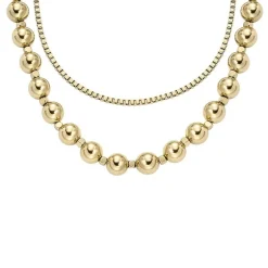 Collier Femme FOSSIL Acier Doré et perles All Stacked Up JA7248710