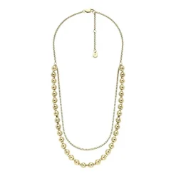 Collier Femme FOSSIL Acier Doré et perles All Stacked Up JA7248710