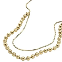 Collier Femme FOSSIL Acier Doré et perles All Stacked Up JA7248710