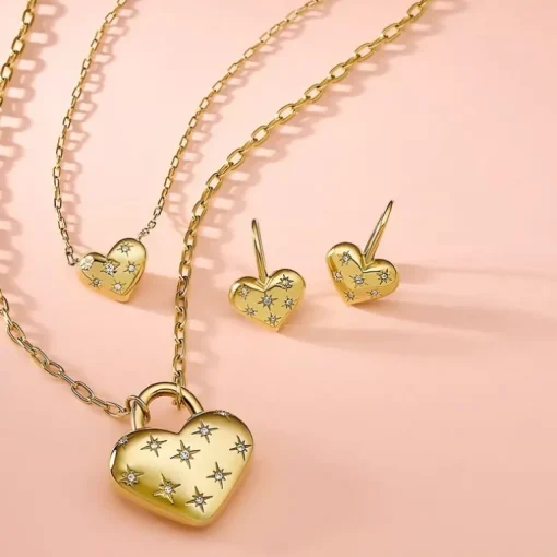 Collier Femme FOSSIL Cœurs Sadie All My Love Acier Doré JF04829710