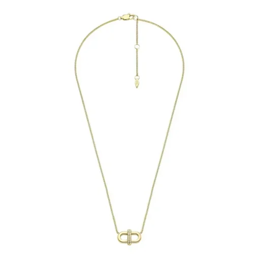 Collier Femme Fossil Heritage D-Link Acier doré et Brillants JF04582710