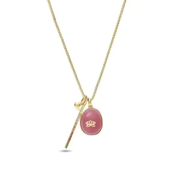 collier femme FOSSIL Modern Nomad acier doré et cristal lilas