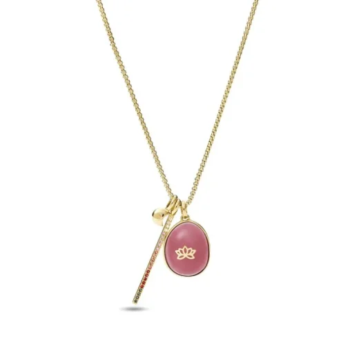 collier femme FOSSIL Modern Nomad acier doré et cristal lilas