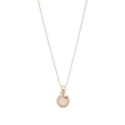 collier femme FOSSIL Sutton Halo acier doré rose et oxydes