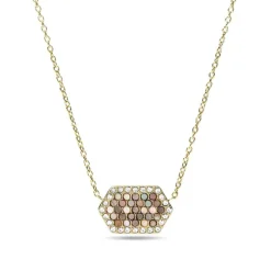 collier femme FOSSIL Val Holiday Sparkles acier doré et nacre