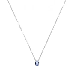 Collier Femme Goutte ARGENT 925/1000 et Spinelle Bleue