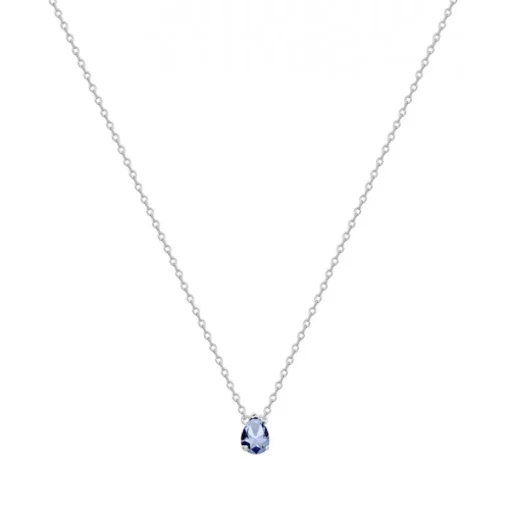 Collier Femme Goutte ARGENT 925/1000 et Spinelle Bleue