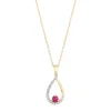 Collier Femme Goutte EDORA OR 750/1000 Jaune, Rubis et Diamants EDOA16020