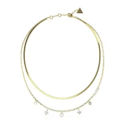 Collier femme Guess Bijoux PERFECT LIAISON Acier Doré et strass JUBN03067JWYGWH