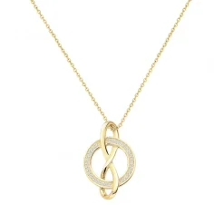 Collier femme infini EDORA PLAQUE OR et oxydes
